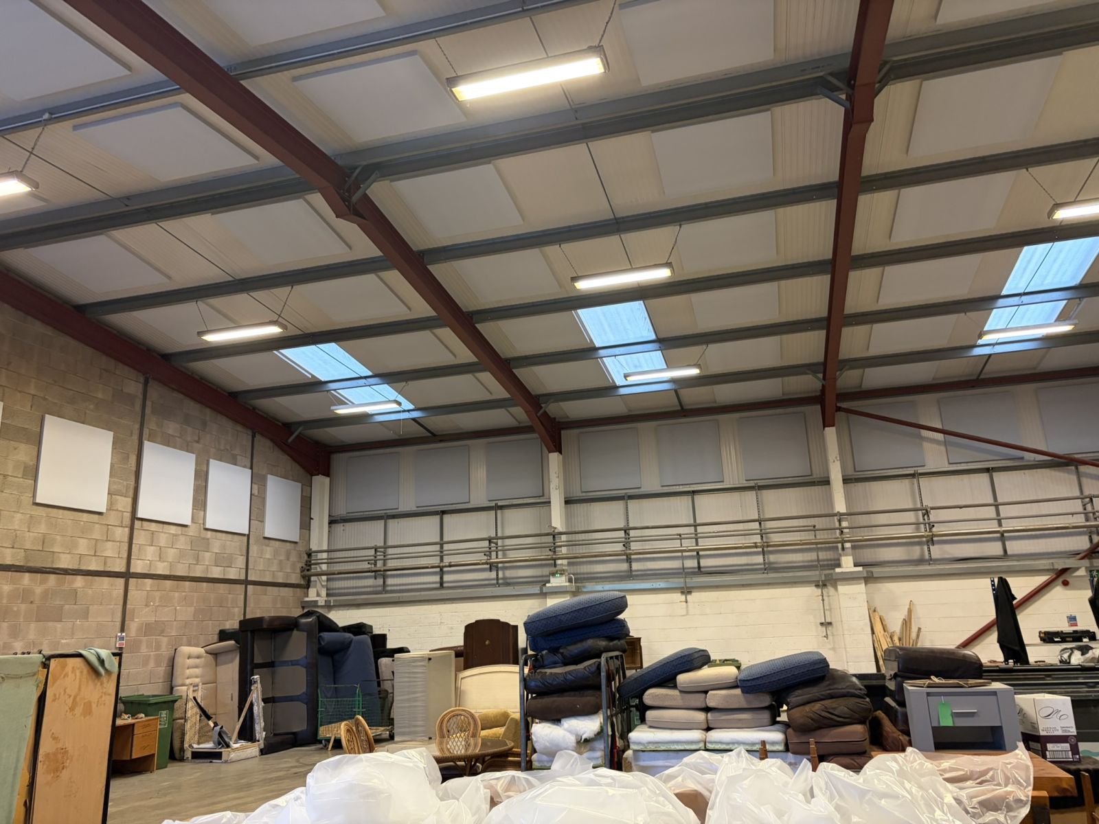 Sonata Foam Used to reduce reverberation at furniture warehouse